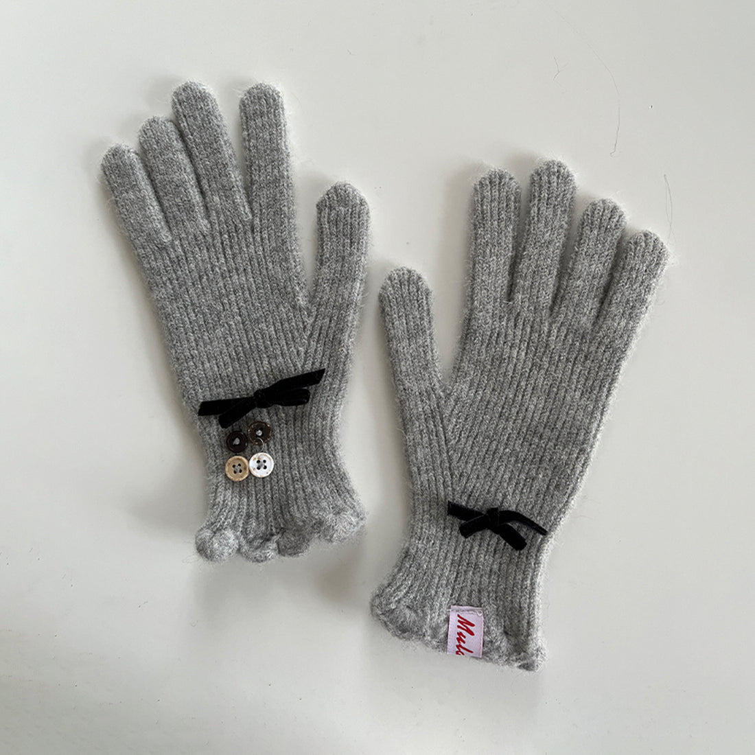 Bow Knot Wool Touchscreen Winter Gloves DP25F671