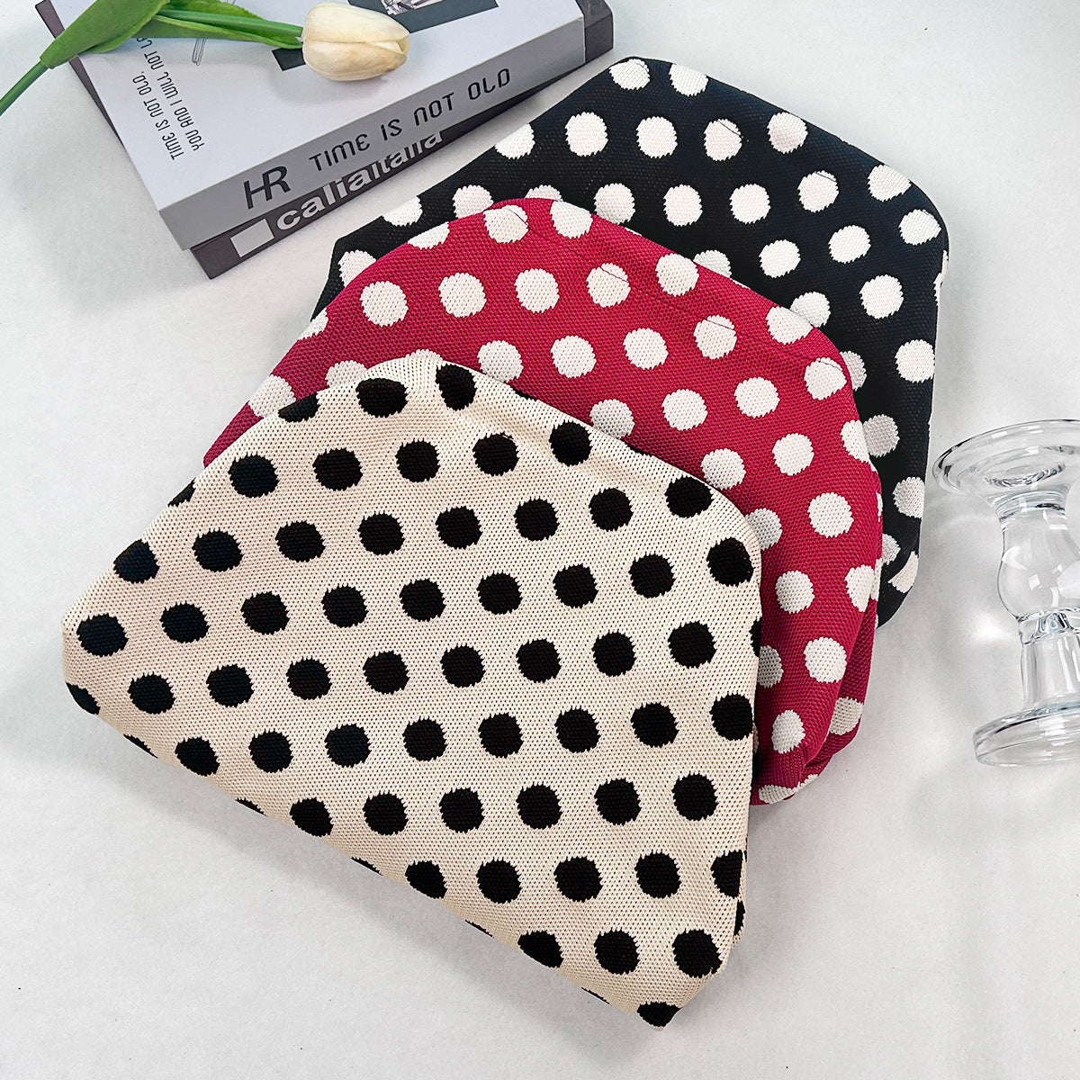 Polka Dot Color Block Evening Handbag 6W10BBG1877