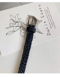 Casual Braided Woven Skinny Leather Belt 6W6JBT162