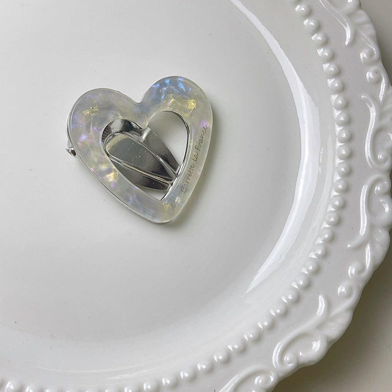 Trendy Hollow Heart Acetate Hair Clips 6W6HCP1208