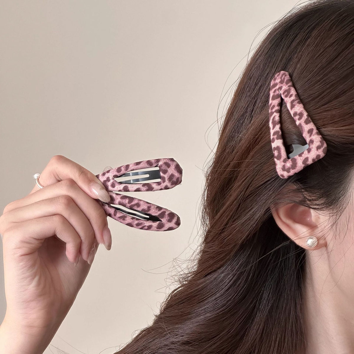Retro Leopard Print Oval Snap Hair Clip 6W6HCP1667