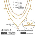 Gold Plated Rhinestone Layered Necklace - DippedShop Wholesale - #0867