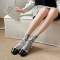 Boho Style Color Block Jacquard Crew Socks 6W8FSO742