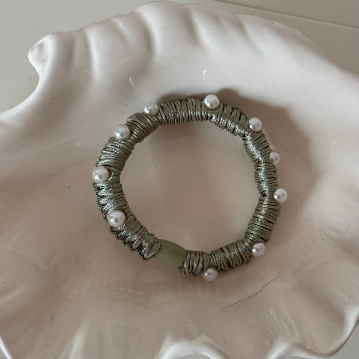 Stylish Pearl Stain High Elastic Scrunchies 6W6HSR513