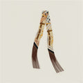 Simple Striped Print Tassel Silk Scarf 6W6NSI247