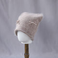 Cute Bowknot Pendant Angora Knit Beanie 6W6HAT706