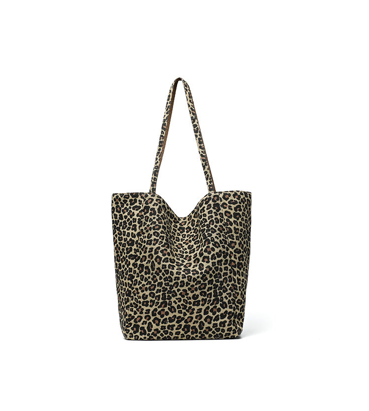 Leopard Print Reversible Large Capacity Tote Bag 6W10BBG2350
