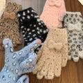 Plush Bowknot Warm Gloves - DippedShop Wholesale - #6419