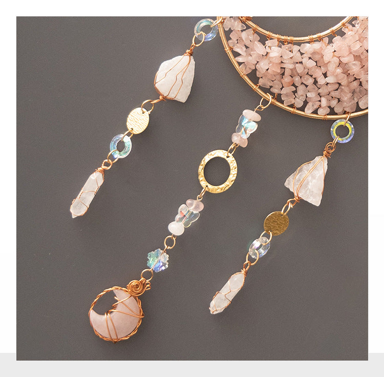 Pink Crystal Moon Suncatcher - DippedShop Wholesale - #2387