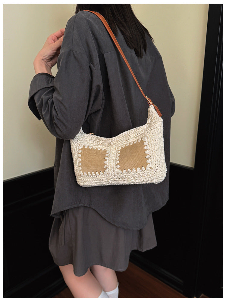Boho Straw Shoulder Bag - DippedShop Wholesale - #5411