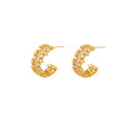 Gold Plated C-Shaped Stud Earrings - DippedShop Wholesale - #1315