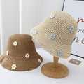 Flower Embroidery Straw Hat - DippedShop Wholesale - #4355