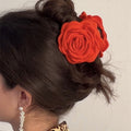 Cute Hawaiian Rose Flower Hair Claw Clip 6W6HCP1251