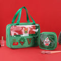 Christmas Letter Embroidery Clear PVC Makeup Bag 6W10BOB1343