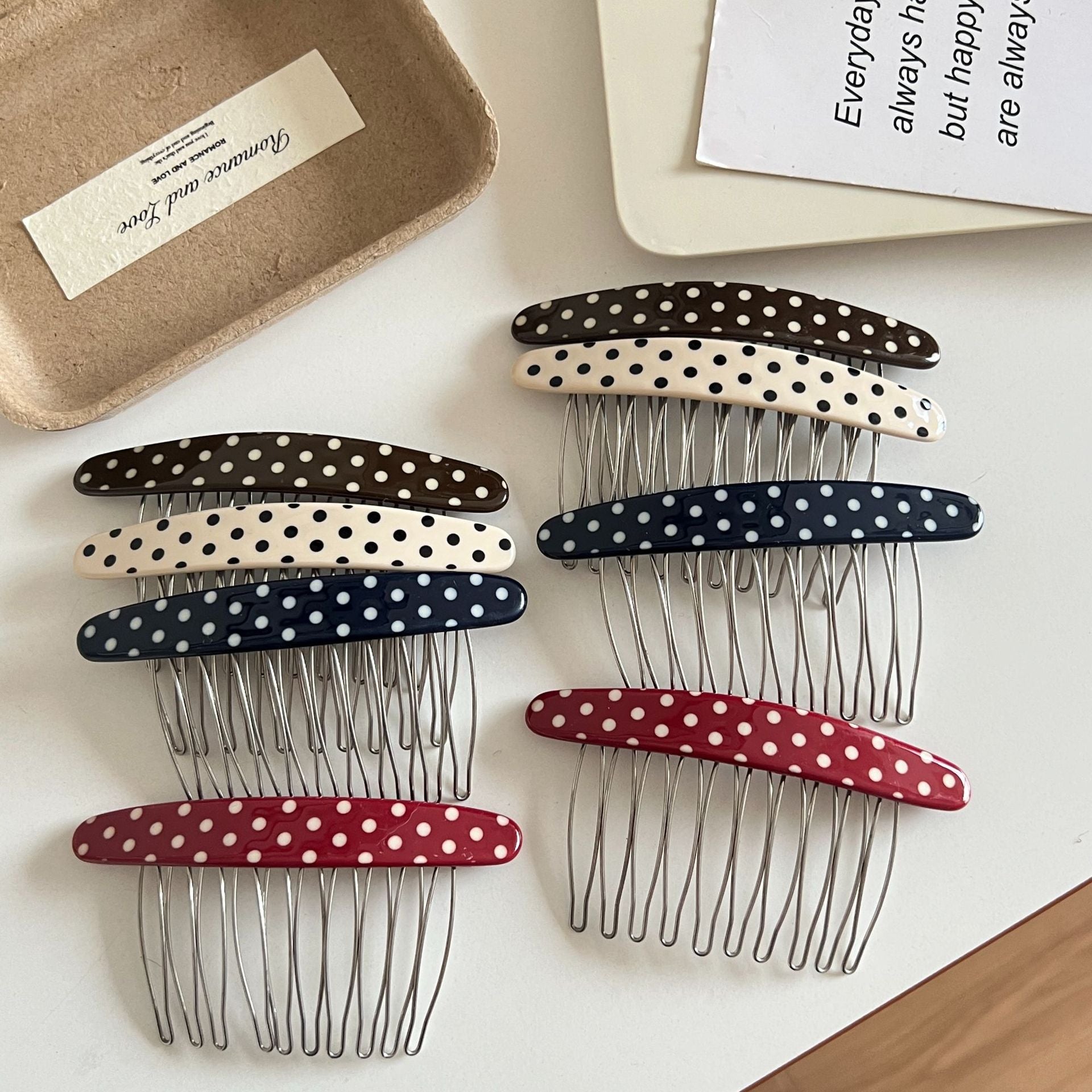 Polka Dot Oval Bangs Hair Comb Clip MK2MBEP6W6HPN10