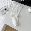 Casual Thin Breathable Solid Color Crew Socks 6W8FSO522