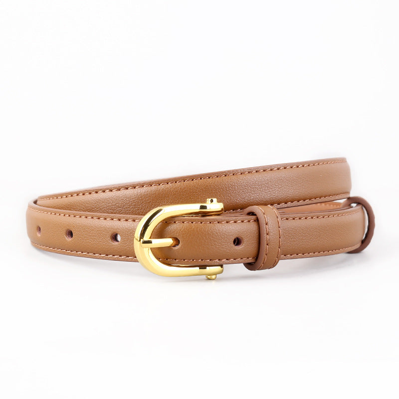 Simple Solid Color Pin Buckle Leather Belt 6W6JBT158