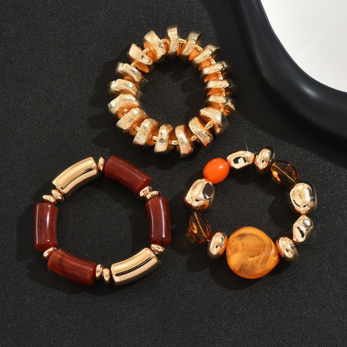 Retro Irregular Acrylic Beaded Bracelet Set 6W6JBR605
