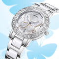 Elegant Butterfly Rhinestone Quartz Wrist Watch MK2SSAS6W6JWA16