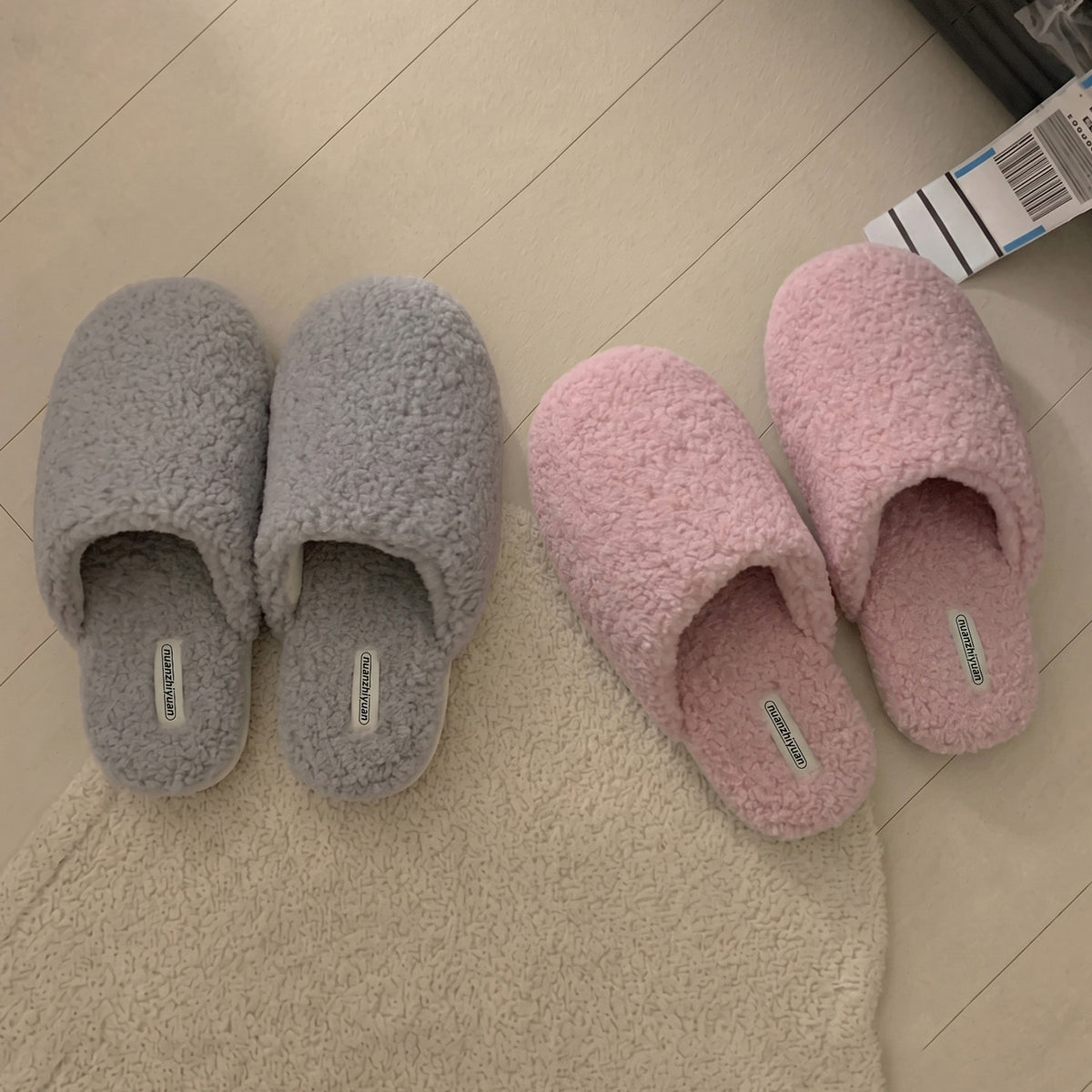 Casual Fuzzy Plush Warm Non-Slip Indoor Slippers 6W8FSP233