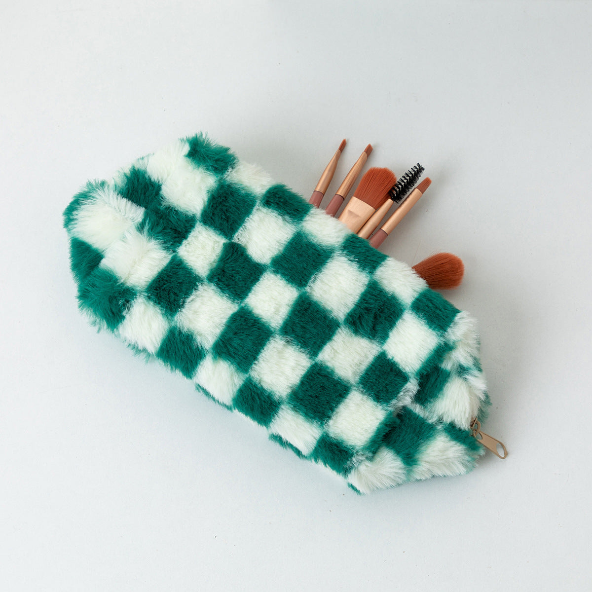 Plush Plaid Cosmetic Bag - DippedShop Wholesale - #6899