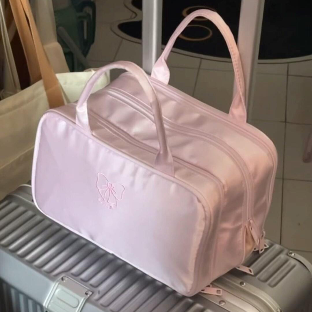 Cute Bowknot Embroidery Large Capacity Makeup Bag MK2BW6S10BOB100