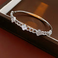 Vintage Gold Plated Rhinestones Floral Bracelet 6W6JBR702
