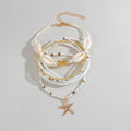 Boho-Style Bead Chain Starfish Pendant Anklets 8ZA6JAB28L