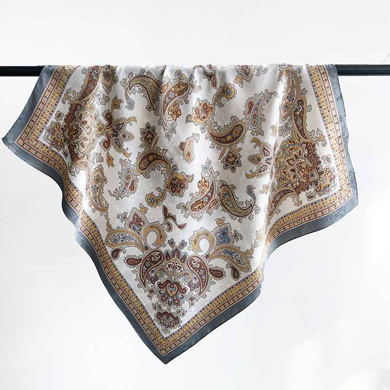 Retro Paisley Print Jacquard Neckerchief Square Scarf MK2BW6W6NSI08