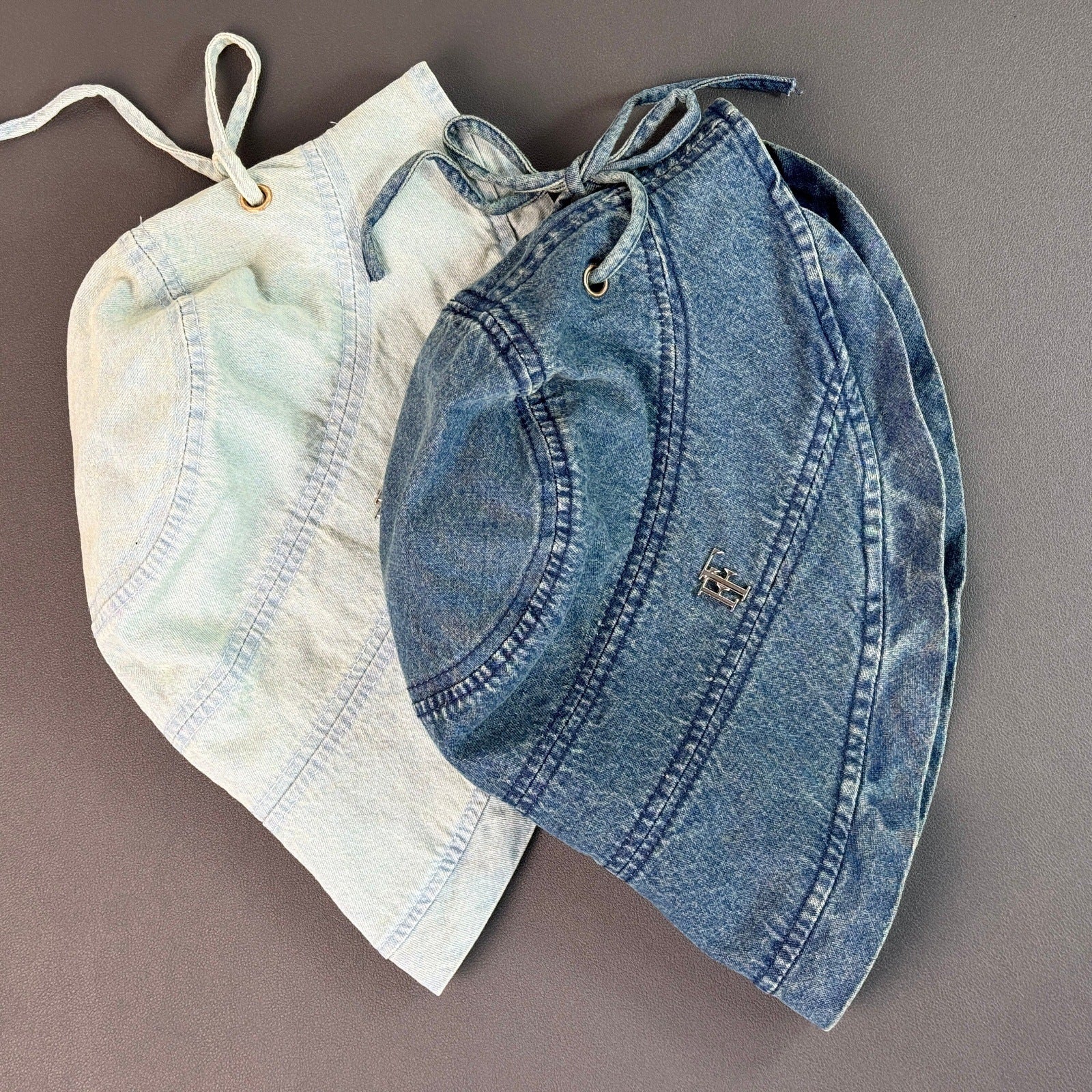 Vintage Wash Faded Denim Bucket Hats MK2COK6W6HAT363