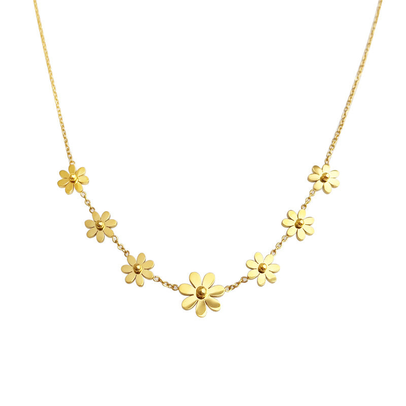 Sunflower Gold Chain Necklace - DippedShop Wholesale - #0067