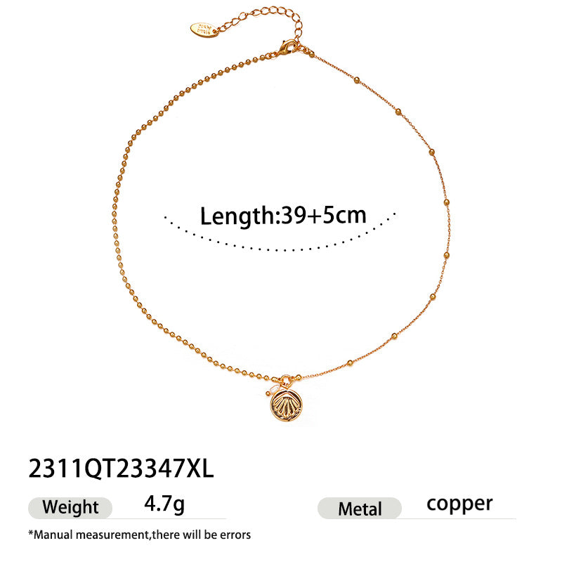 Gold Plated Geometric Pendant Necklace - DippedShop Wholesale - #9507