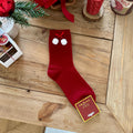 Red Christmas Thermal Winter Crew Socks 6W8FSO903