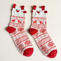 3D Animal Ear Cute Christmas Red Socks 6W8FSO897
