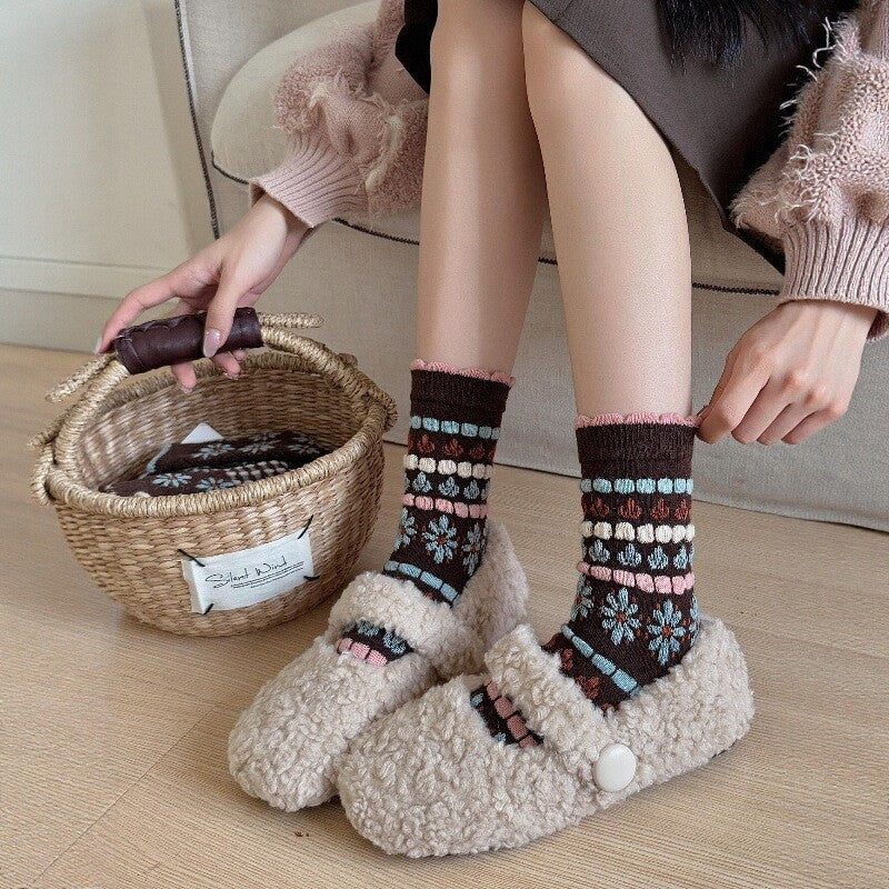 Ruffled Slouchy Crew Socks - DippedShop Wholesale - #0931