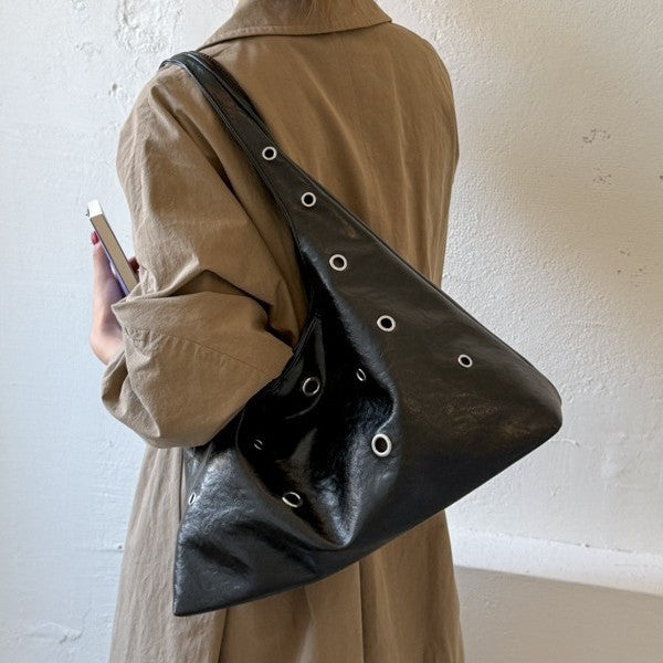 Trendy Punk Metal Grommet Handbag Shoulder Bag 6W10BBG1897