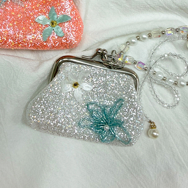 Glitter Flower Coin Purse - DippedShop Wholesale - #6547