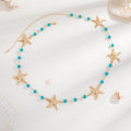 Boho Gold Plated Starfish Stone Link Waist Chain 8ZA6JBC73L