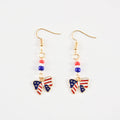 Vintage USA Flag Boot Pendant Beaded Dangle Earring 8ZA6JER190L