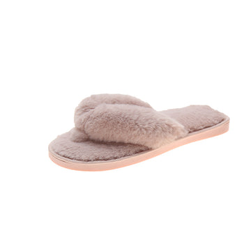 Soft Plush Open-Toe Indoor Slippers DP25G464