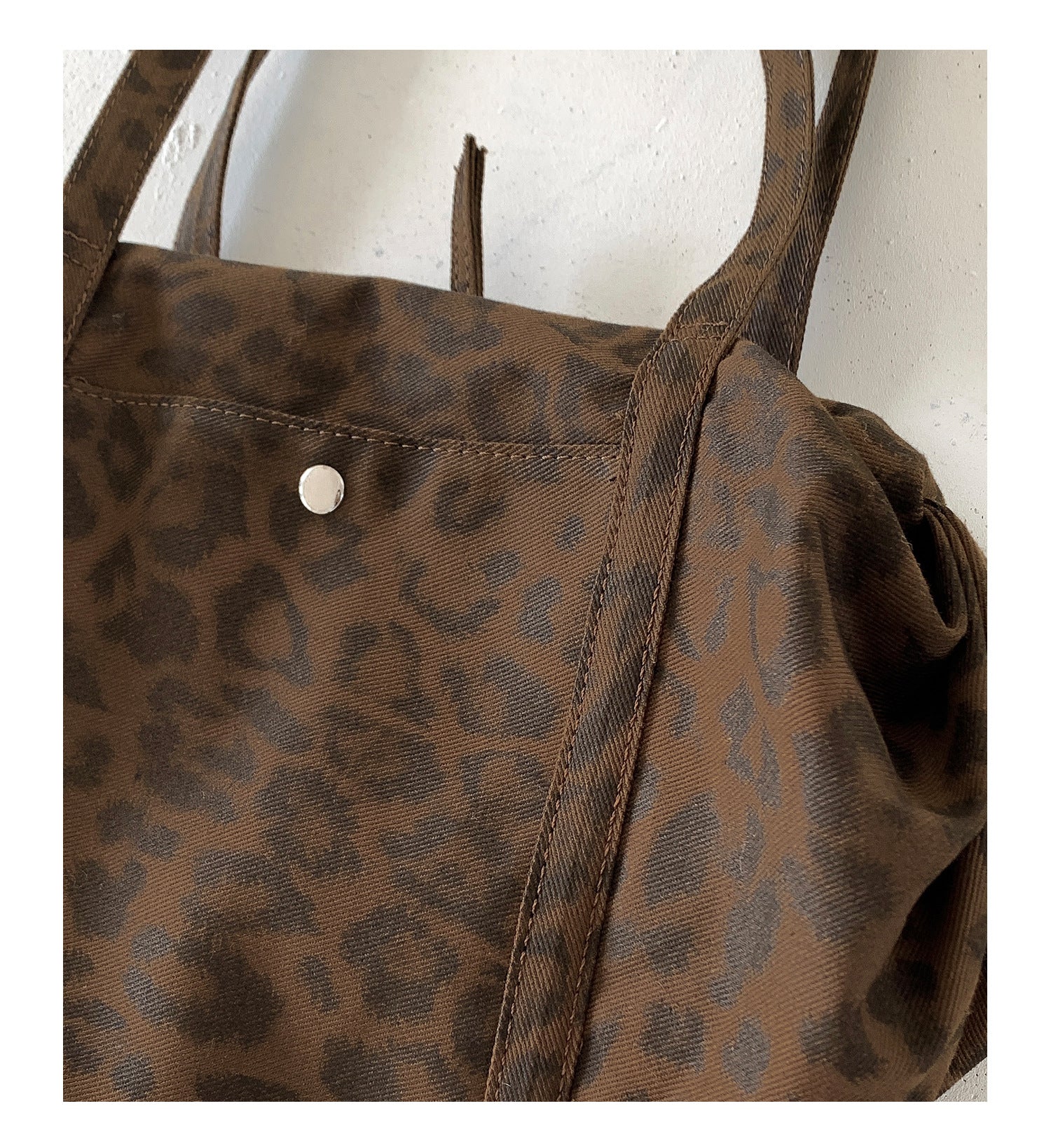 Vintage Leopard Print Large Capacity Shoulder Bag 6W10BBG1361