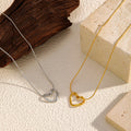 Chic Gold Plated Hollow Heart Pendant Necklaces 6W6JNC634
