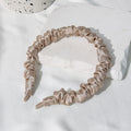 Minimalist Ruched Solid Color Mulberry Silk Headband 6W6HBD372