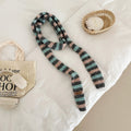 Striped Color Contrast Long Skinny Knit Scarf 6W6NSC86