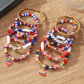 Gold Plated Irregular Beaded Chain Bracelets Set 8ZA6JBR135T