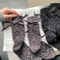 Leopard Bow Socks - DippedShop Wholesale - #7539