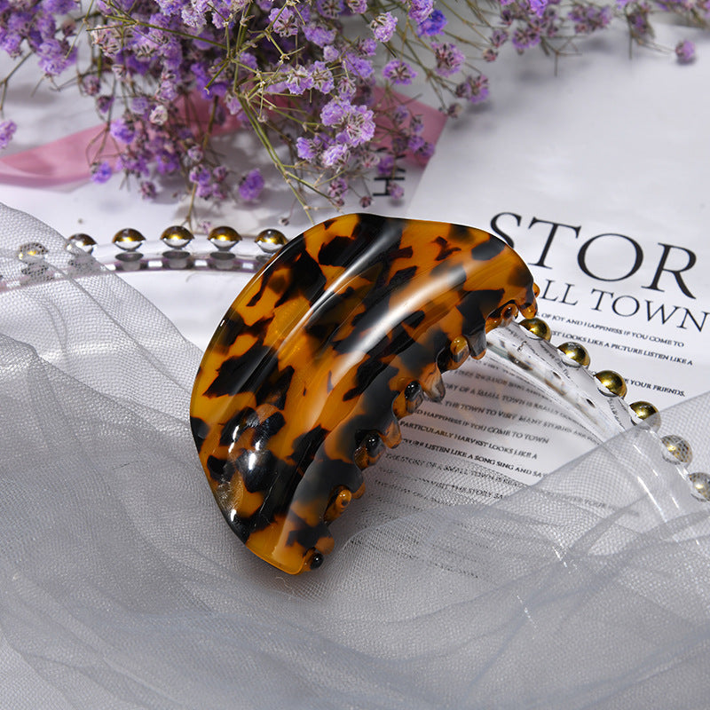 Vintage Tortoiseshell Leopard Acetate Hair Claw 8AS6HCP264T