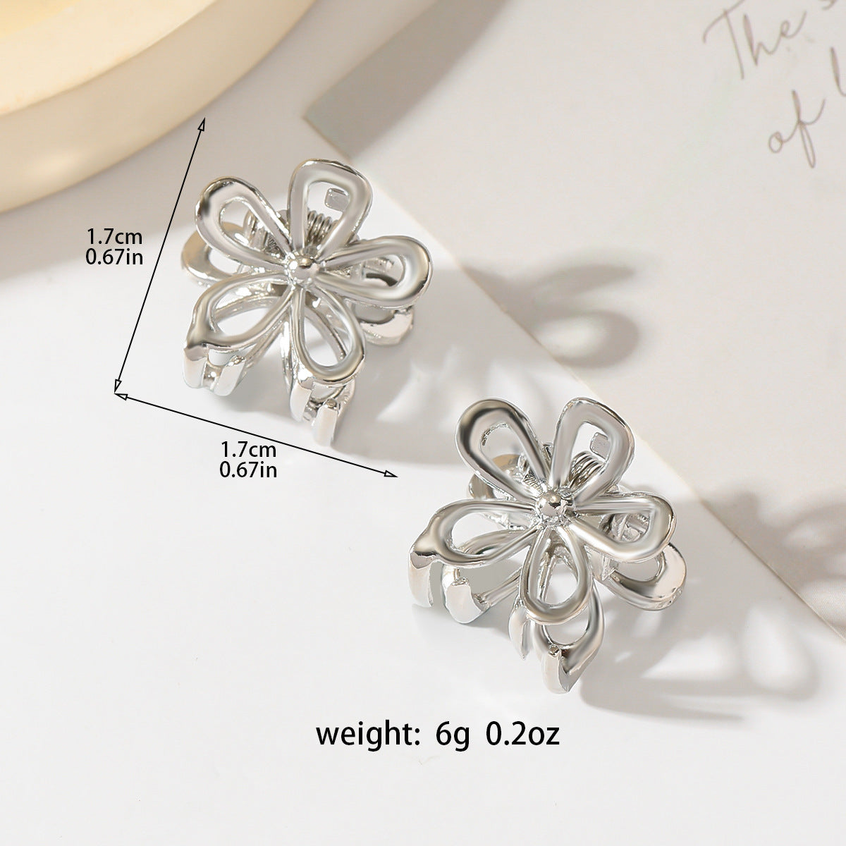 ELegant Hollow Out Metal Flower Mini Hair Claw MK2MBEP6W6HCP371