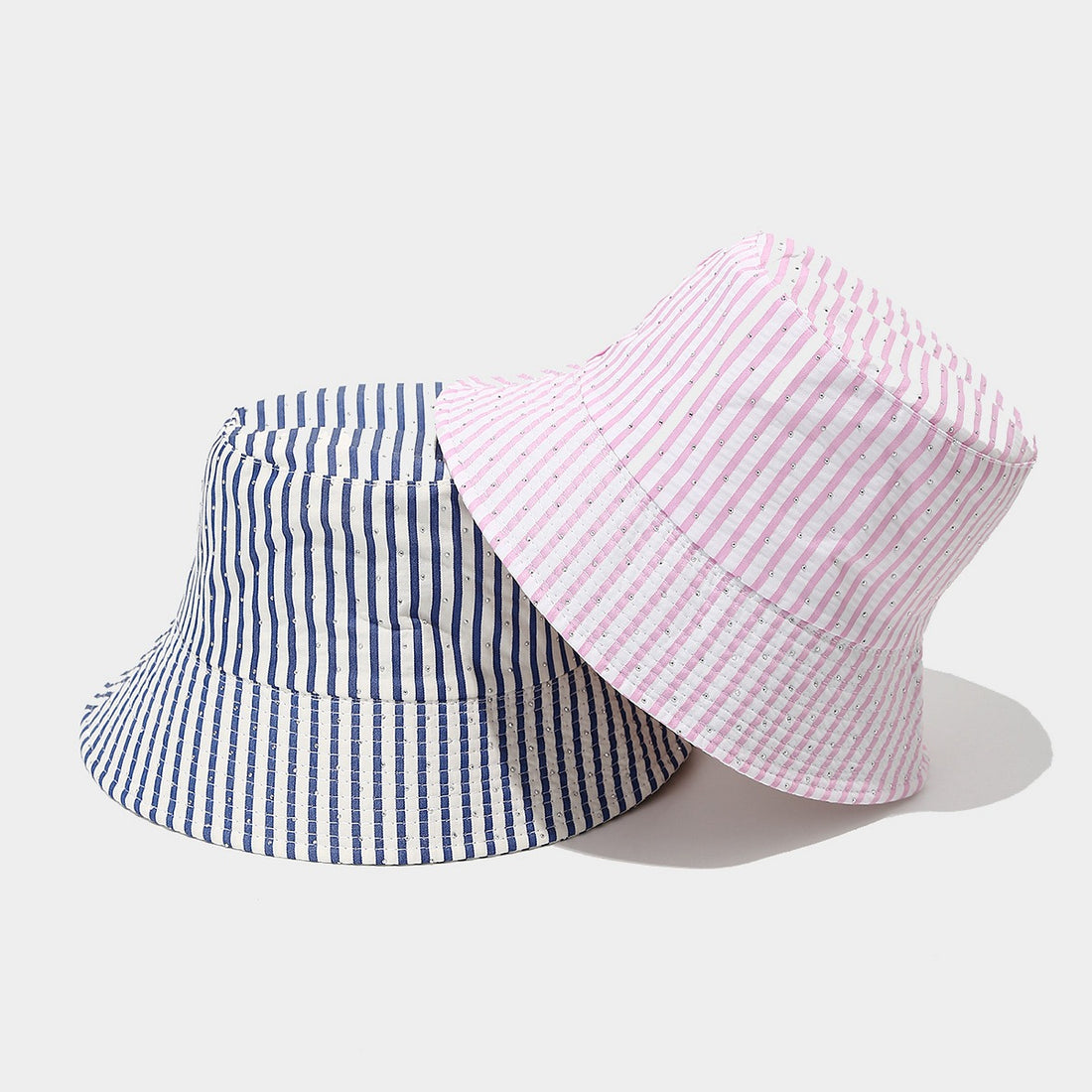 Trendy Striped Rhinestone Bucket Hat DP25F664