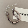 Vintage Multi-Layered Pearl Beaded Chain Bracelet 6W6JBR377